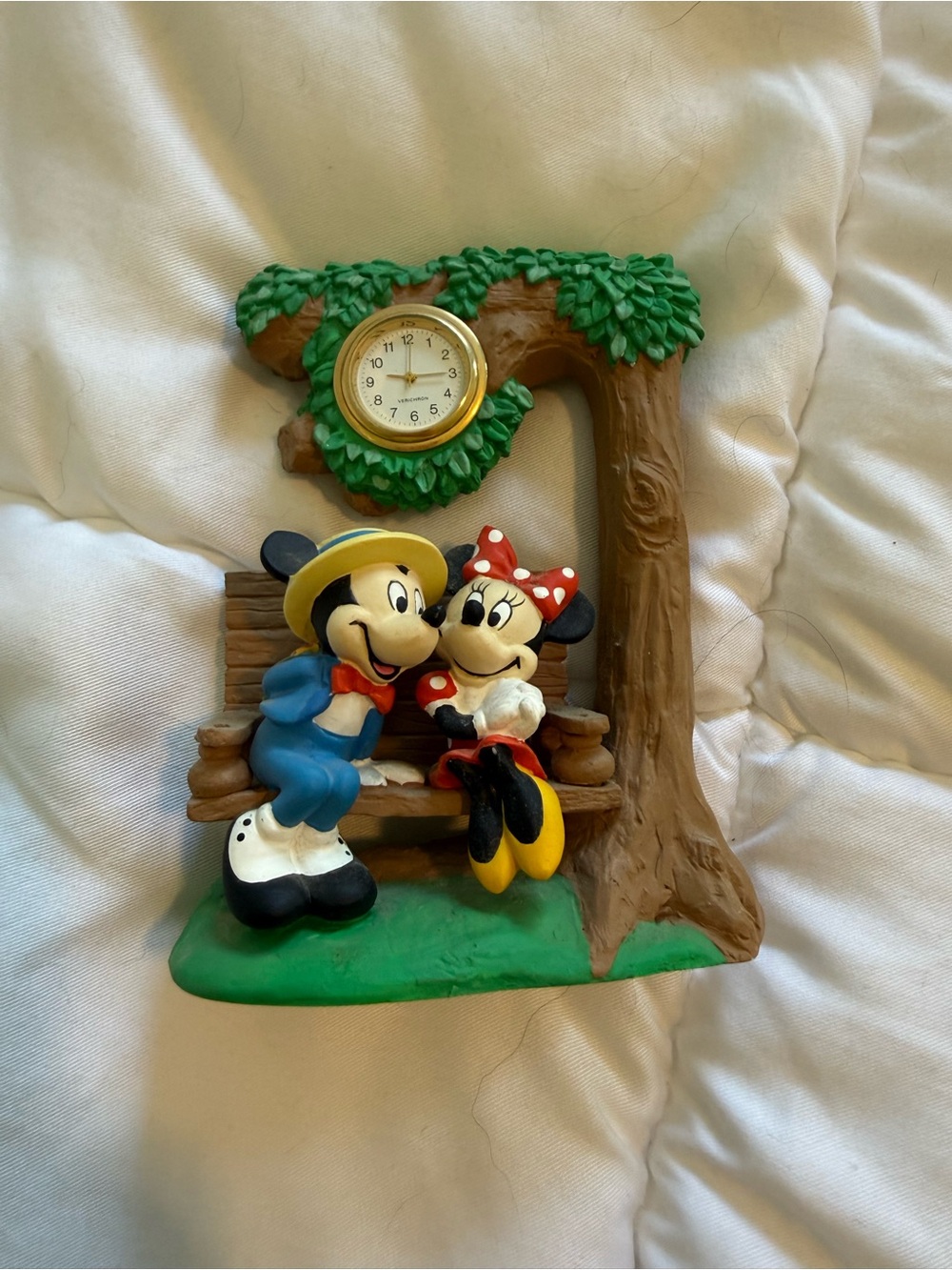 Disney Mickey and Minnie Bench Clock - Green, Red, Yellow, Blue, Brown